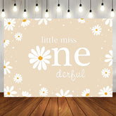 Aperturee - Daisy Floral Little Miss 1st Birthday Backdrop